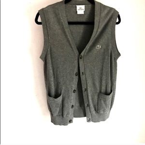 Lacoste Gray Cotton Cashmere Vest
